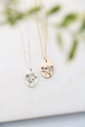 birthflower bouquet necklace