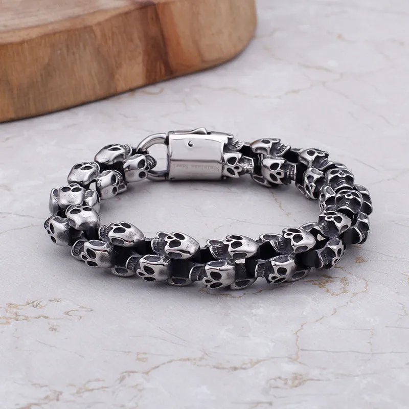 Bold Men's Skull Bracelet - Trendy Punk Titanium Steel Jewelry