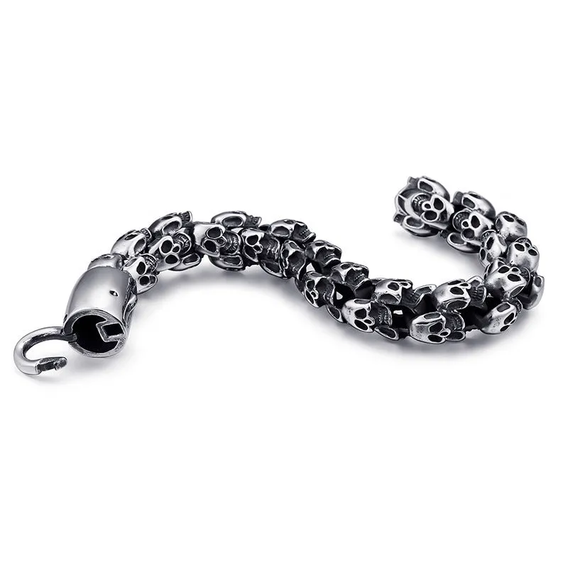 Bold Men's Skull Bracelet - Trendy Punk Titanium Steel Jewelry