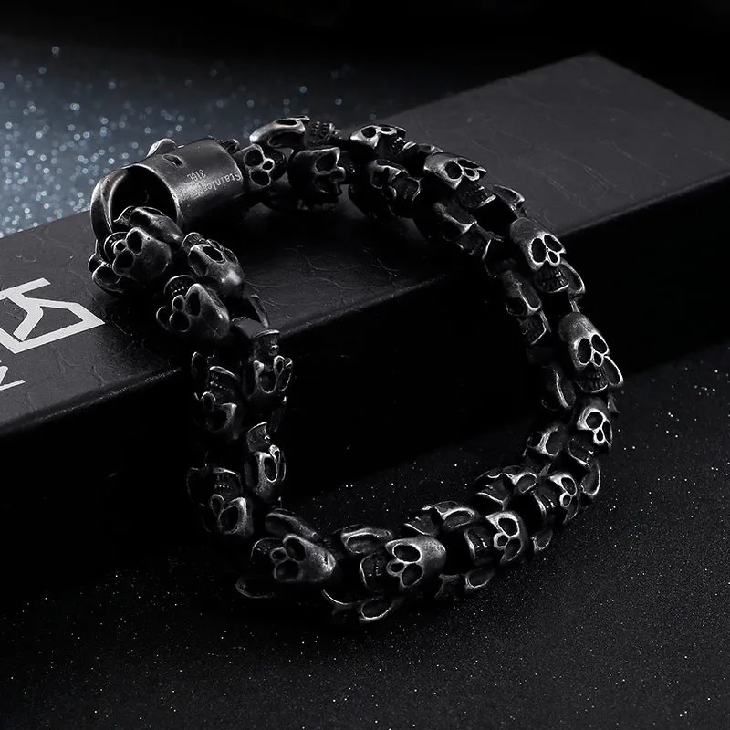 Bold Men's Skull Bracelet - Trendy Punk Titanium Steel Jewelry