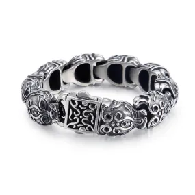 Bold Vintage Skull Men's Titanium Steel Bracelet - European and American Retro Design