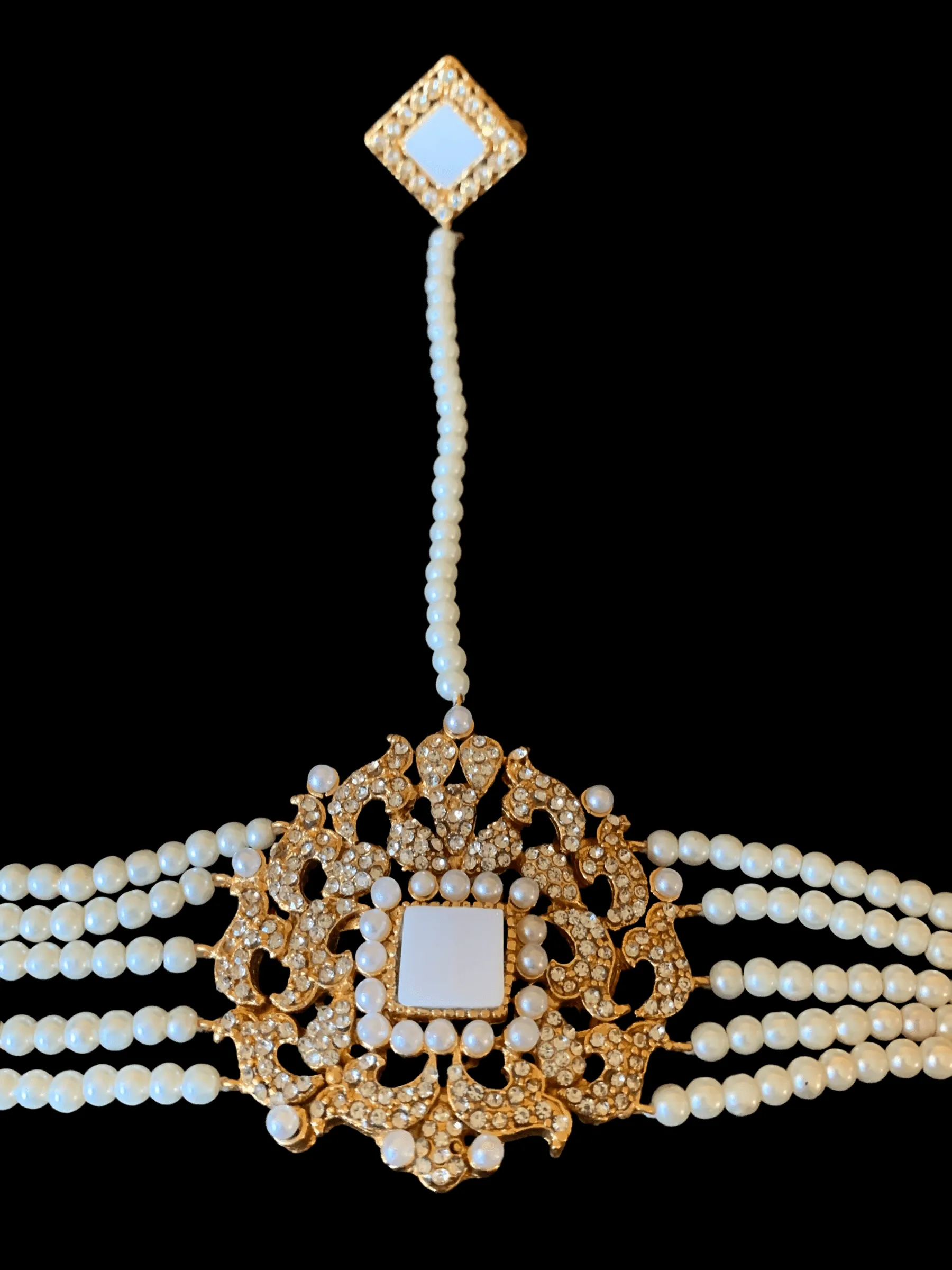 BR85 gold plated bridal set in pearls ( SHIPS IN 4 WEEKS )