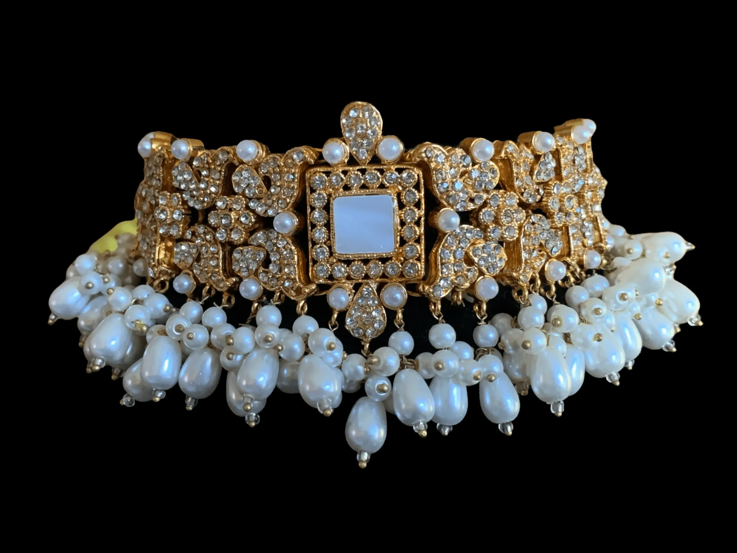 BR85 gold plated bridal set in pearls ( SHIPS IN 4 WEEKS )