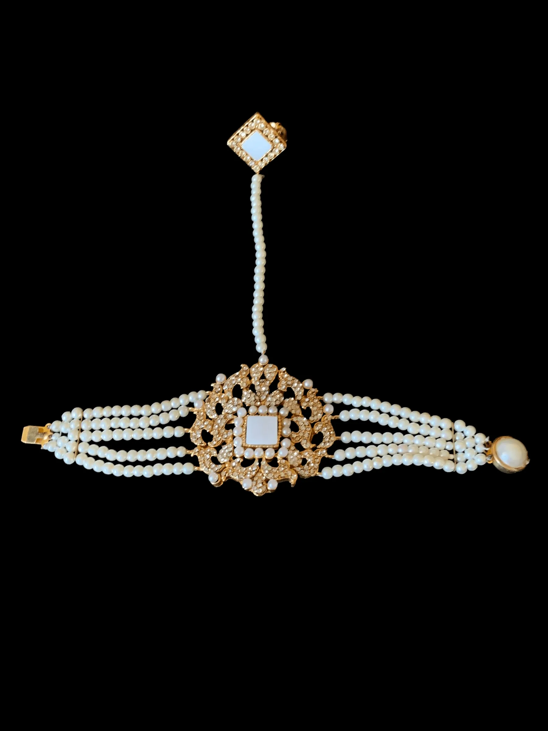 BR85 gold plated bridal set in pearls ( SHIPS IN 4 WEEKS )