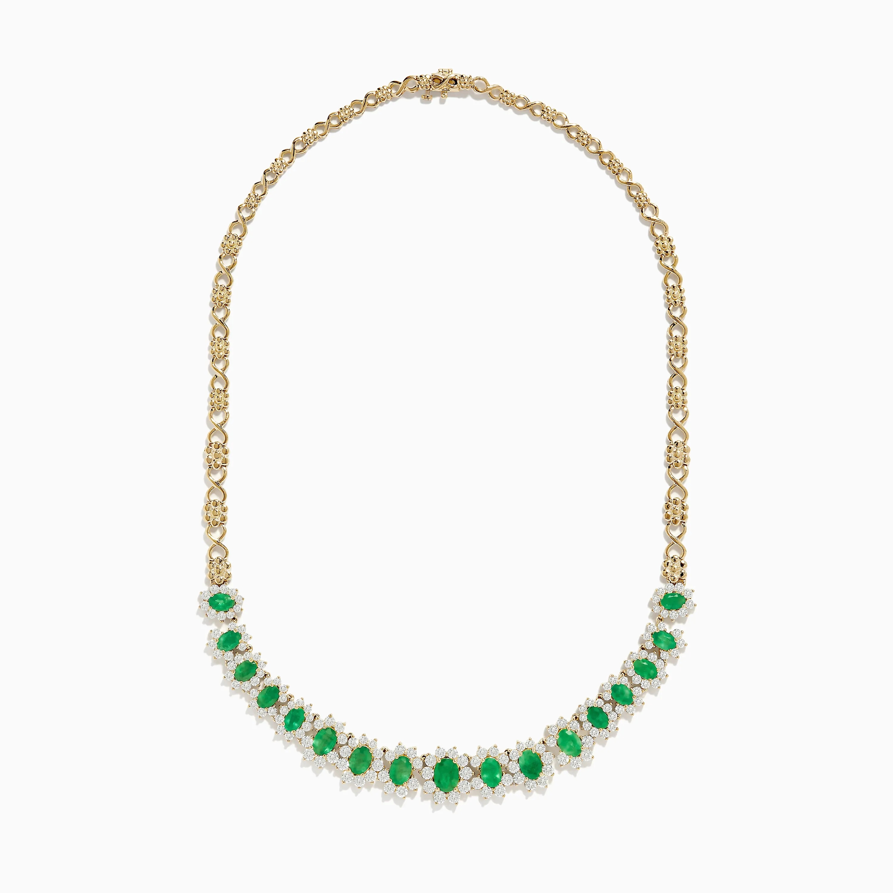 Brasilica 14K Yellow Gold Emerald and Diamond Necklace