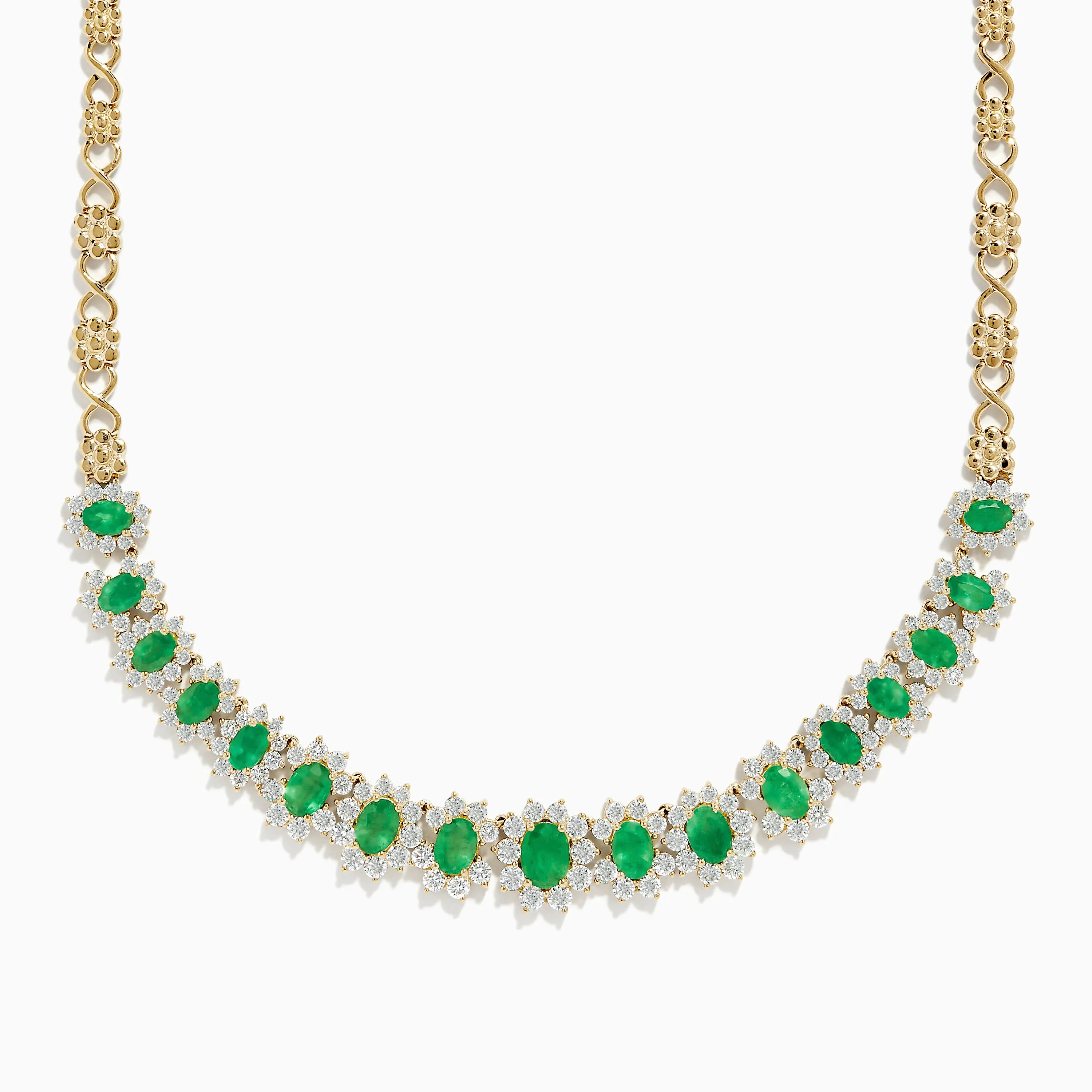 Brasilica 14K Yellow Gold Emerald and Diamond Necklace