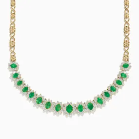 Brasilica 14K Yellow Gold Emerald and Diamond Necklace