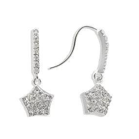 Brass Earrings with AAA Grade CZ in Clear for Women Clear Stone Color Style LO895