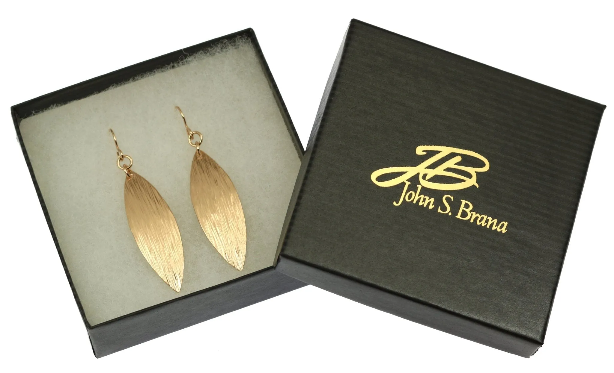 Bronze Bark Leaf Drop Earrings