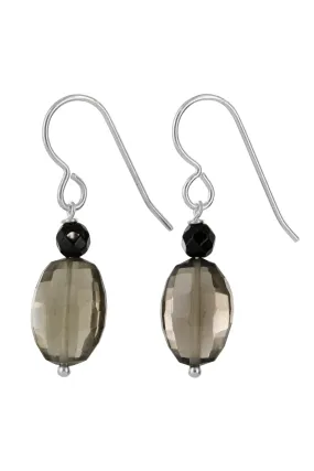 Brown Smokey Quartz Dainty Gemstone Drop Earrings