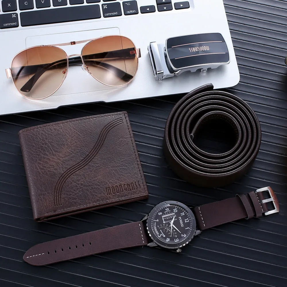 Business Gift Set Wallet Belt Waist Belt Glasses Watch