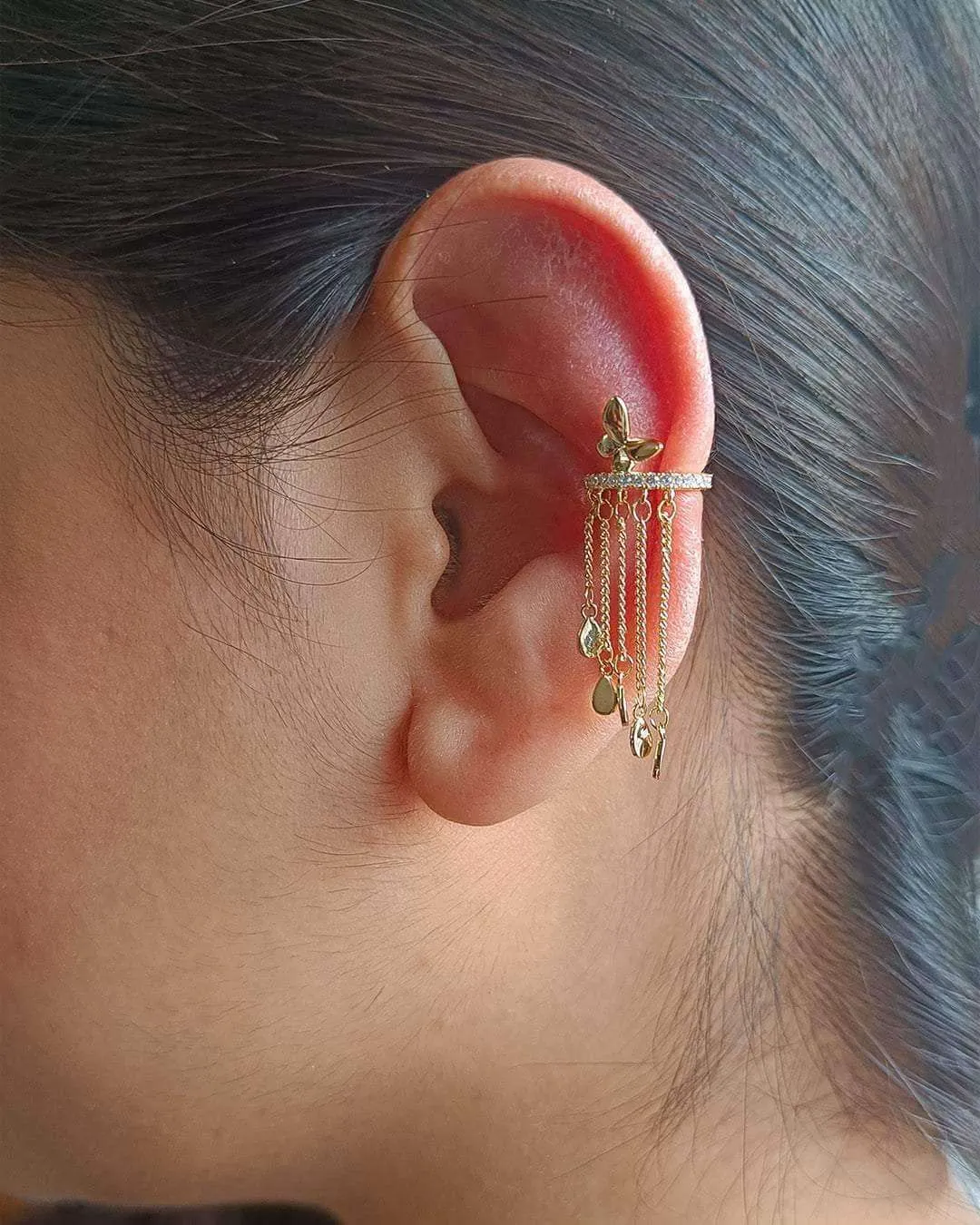 Butterfly Tasseled Earcuff