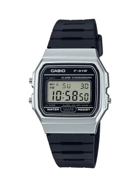 Casio - Basic Men's Digital Retro Black & Silver Watch