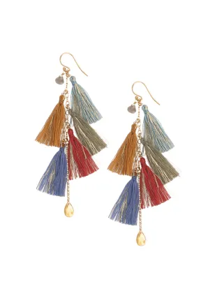 Chan Luu Multi Metallic Tassel Earrings (Pre-Oder)