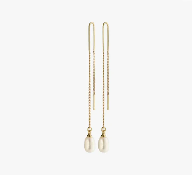 Chloe Earrings  Gold Plated - White