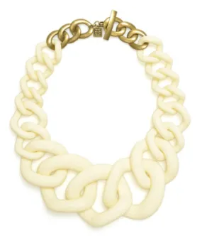 Chunky Links Statement Necklace Cream