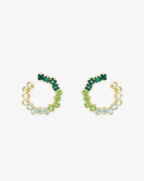 Cierra Green Ombre Midi Sideways Hoops