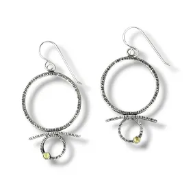 Circle Hammered Line Earrings