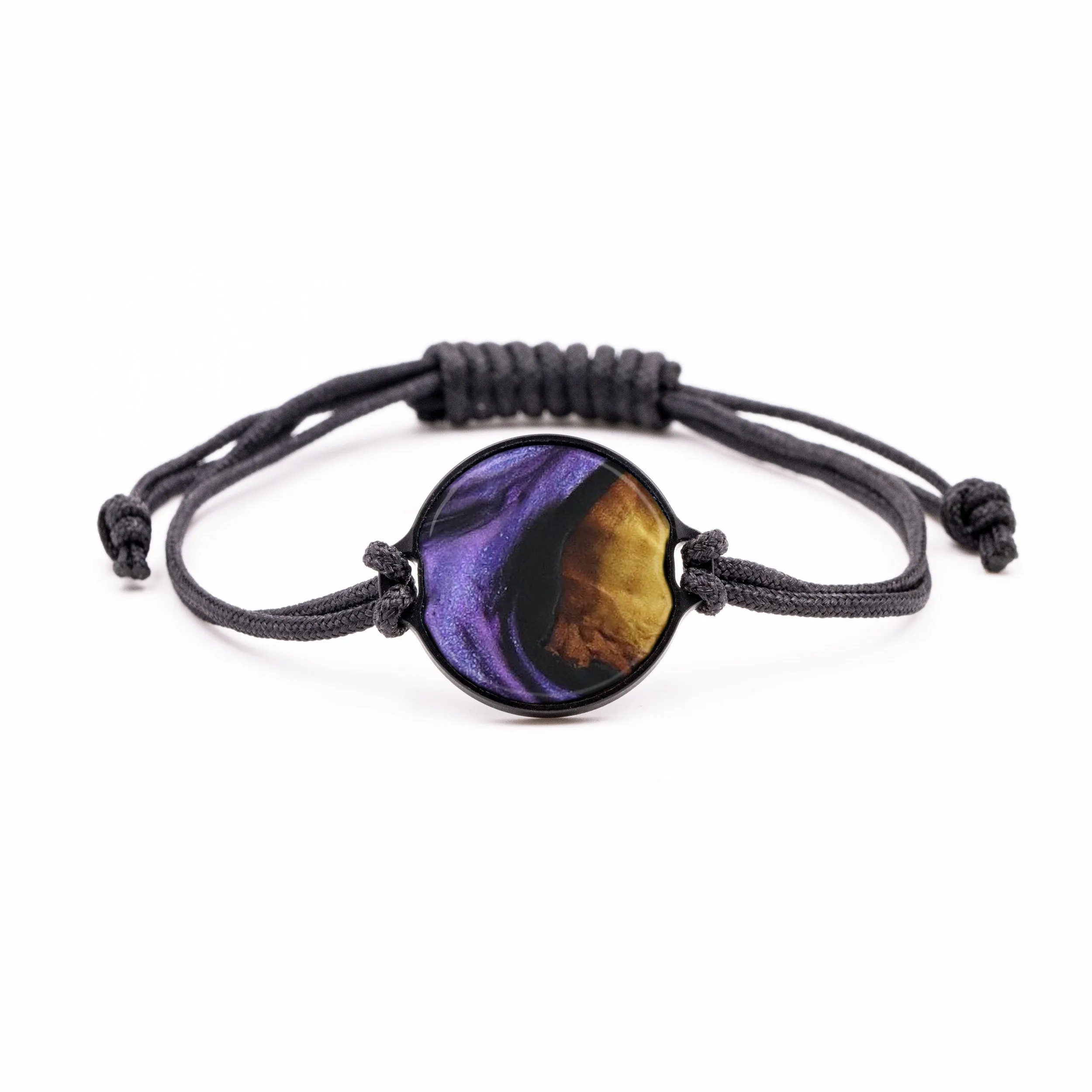 Circle Wood Resin Bracelet - Myrl (Purple, 595017)