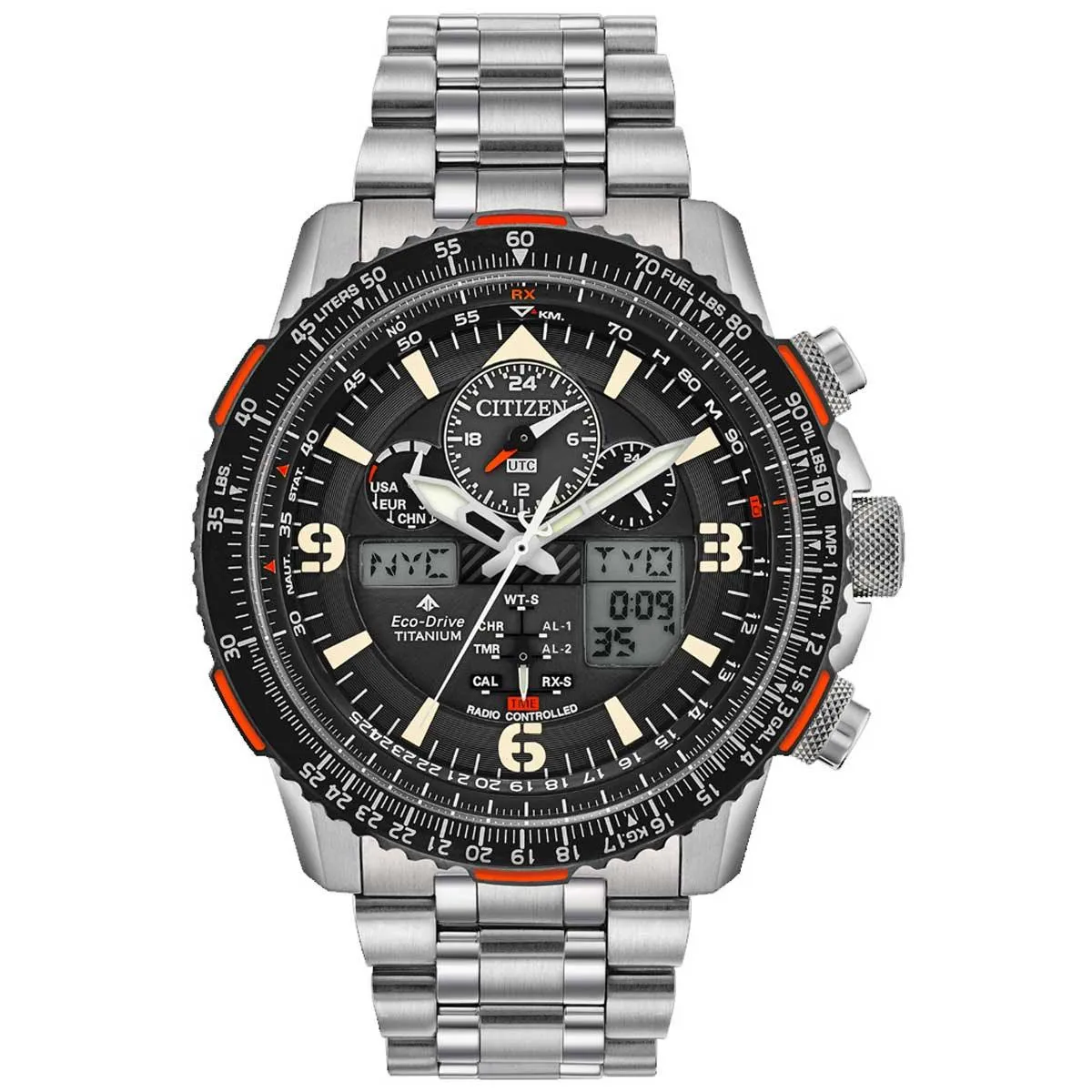 Citizen Men's Chrono Watch - Promaster Ana-Digi Dial Titanium Bracelet | JY8109-85E