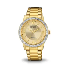 Citizen Womens Swarovski Gold Watch EL3092-86P