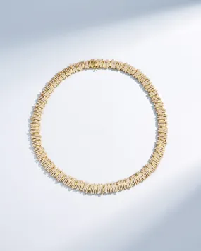 Classic Gold Half Pave Tennis Necklace