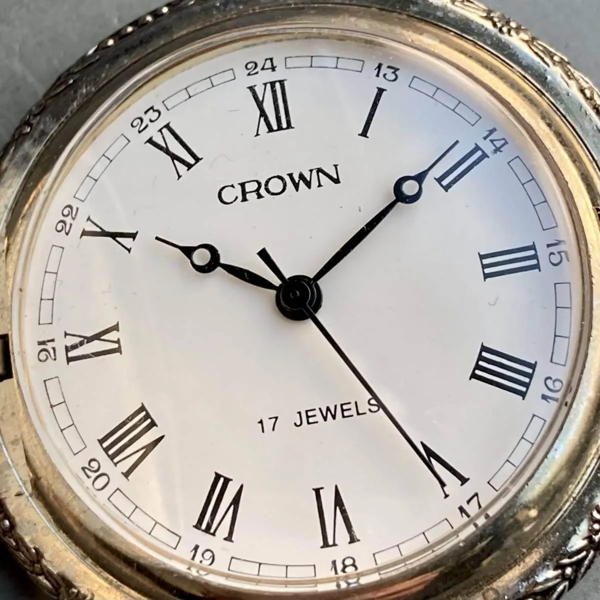 Crown Pocket Watch Antique Manual Hunter Case 47mm