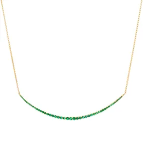 CURVE EMERALD NECKLACE, 14KT GOLD