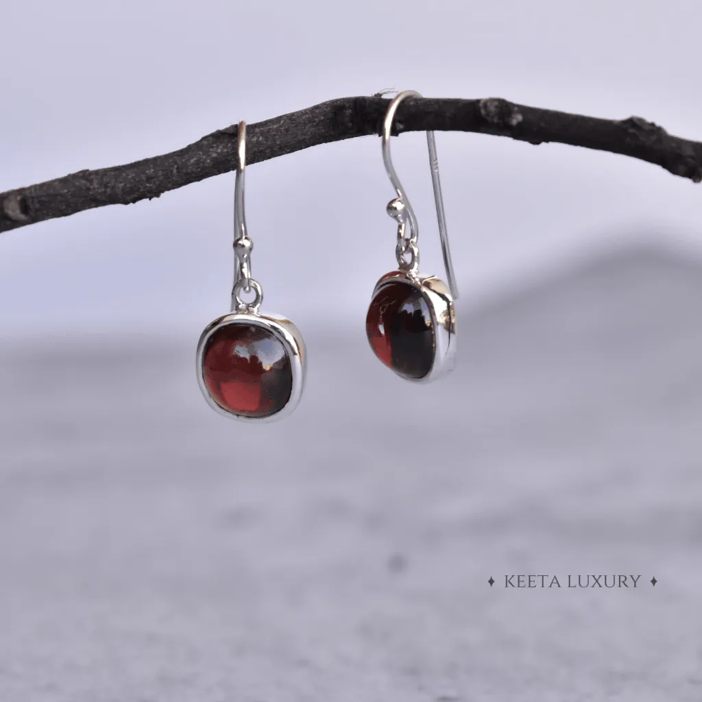 Cushion Conquer - Garnet Earrings