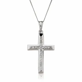 DIAMOND CHANNEL SETTING CROSS PENDANT