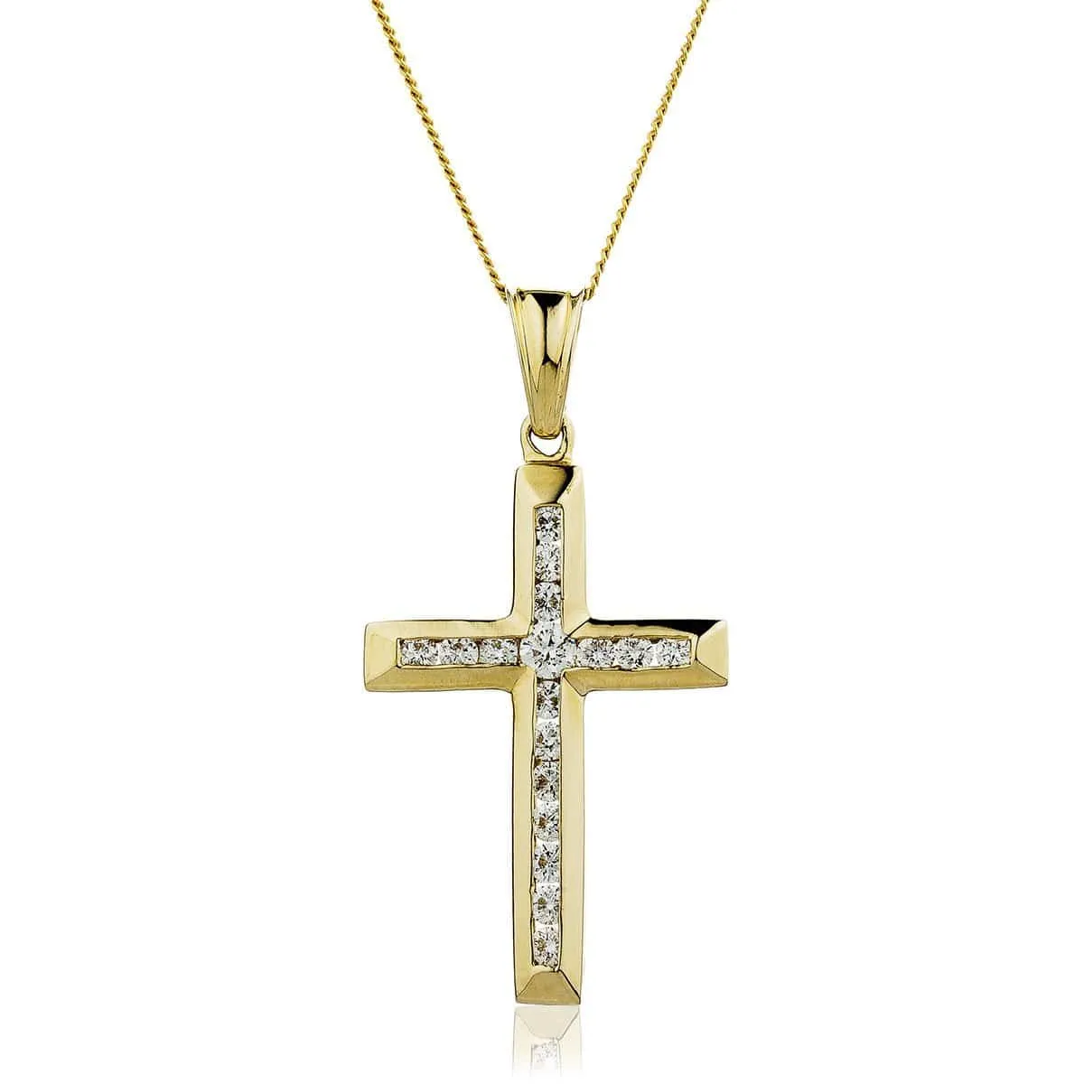 DIAMOND CHANNEL SETTING CROSS PENDANT