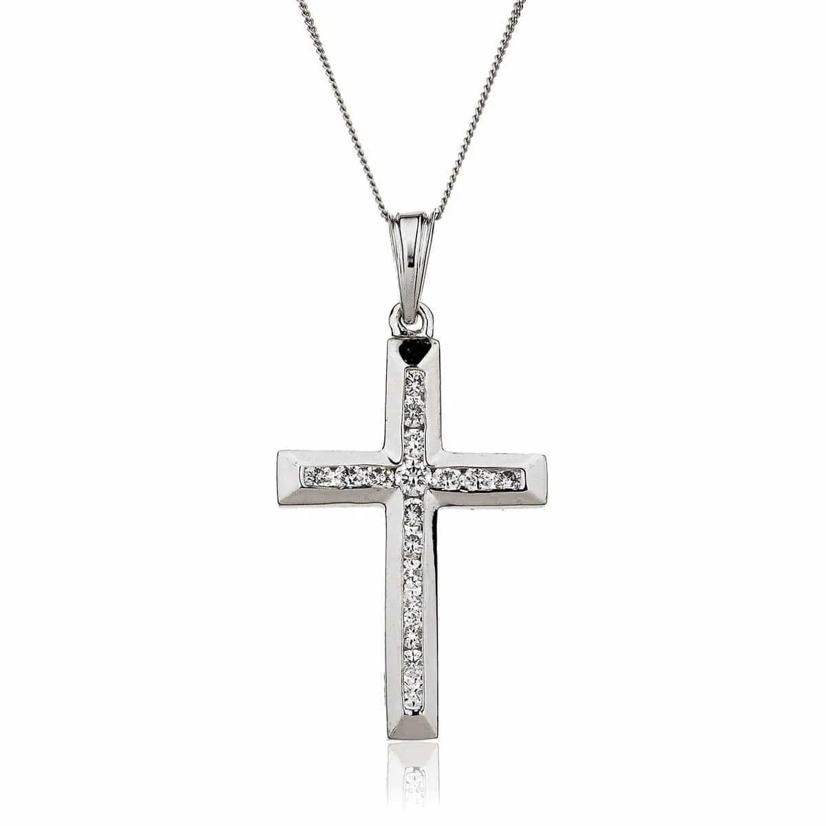 DIAMOND CHANNEL SETTING CROSS PENDANT