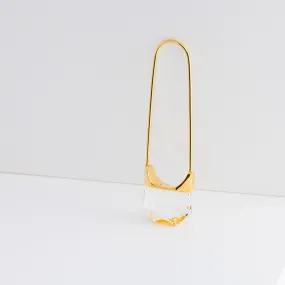 Drop hexagon quartz earring