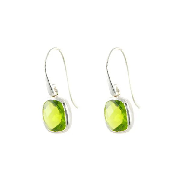 Earrings - Dangle Peridot Sterling Silver Bold Collection