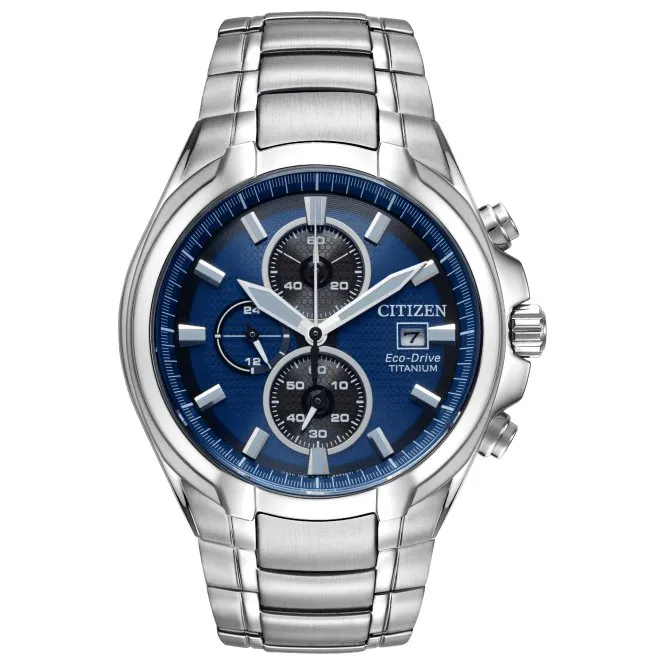 Eco-Drive Mens Titanium Chronograph Watch CA0700-51L