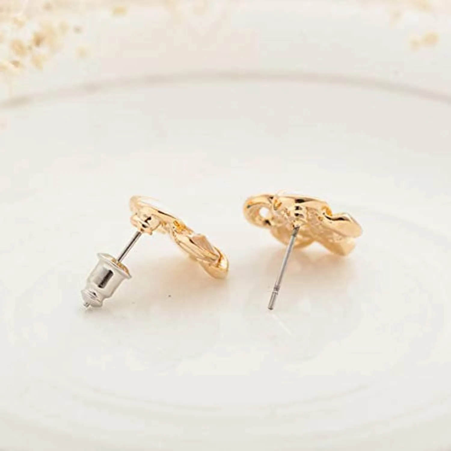 Electomania White Cortex Intertwining Colour Knotted Stud Earrings for Women -1 Pair