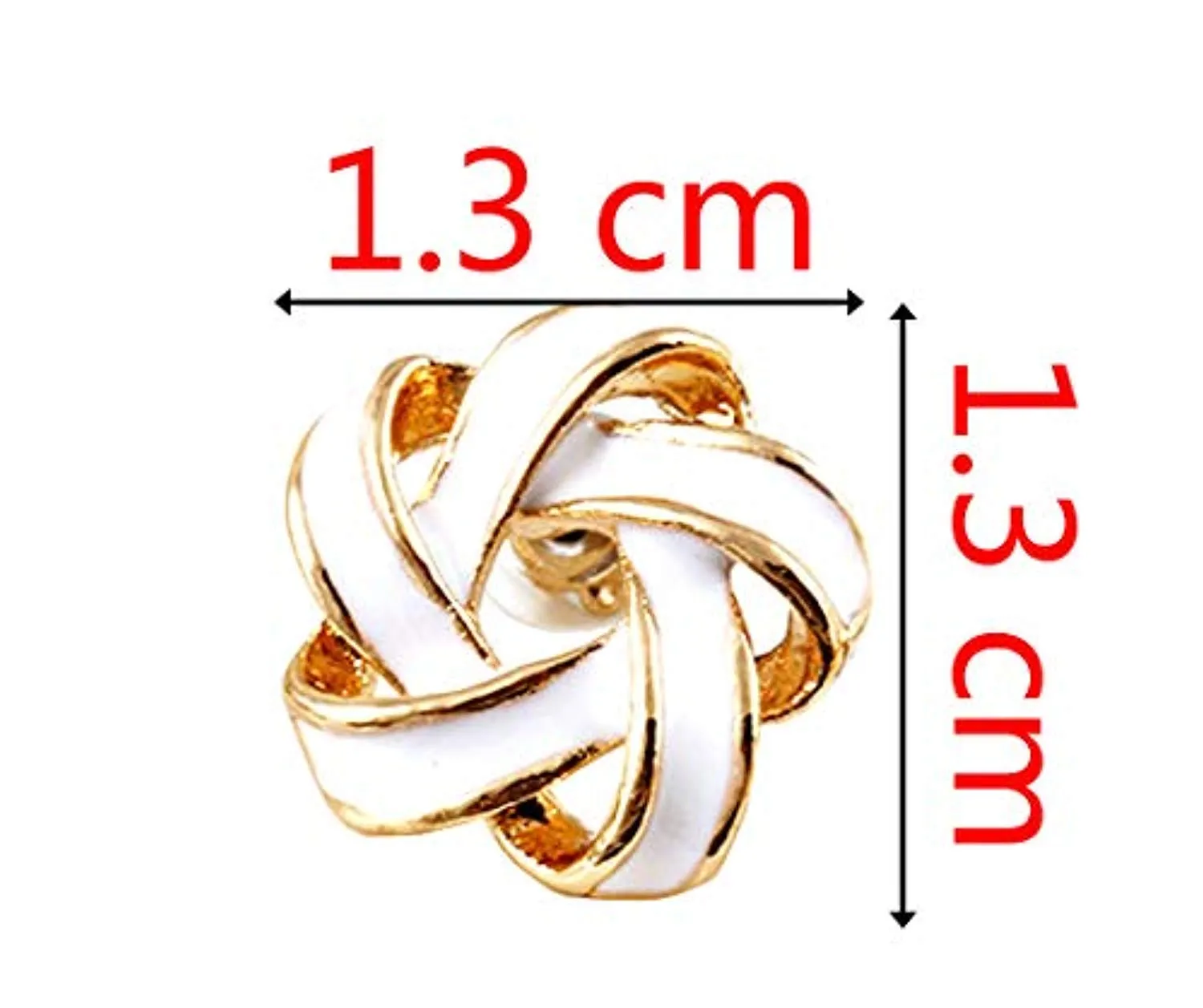 Electomania White Cortex Intertwining Colour Knotted Stud Earrings for Women -1 Pair