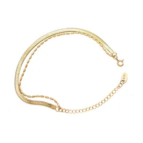 Elegant Double-Layer Titanium Steel Bracelet with 18K Gold Plating