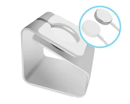 Elegant Metal Charging Stand Dock for 38mm / 42mm Apple Watch - Silver