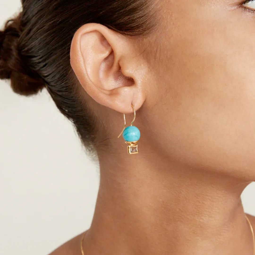 Elena Turquoise Mix Drop Earrings