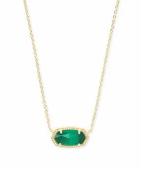 Elisa Gold Pendant Necklace in Emerald Cat's Eye by Kendra Scott