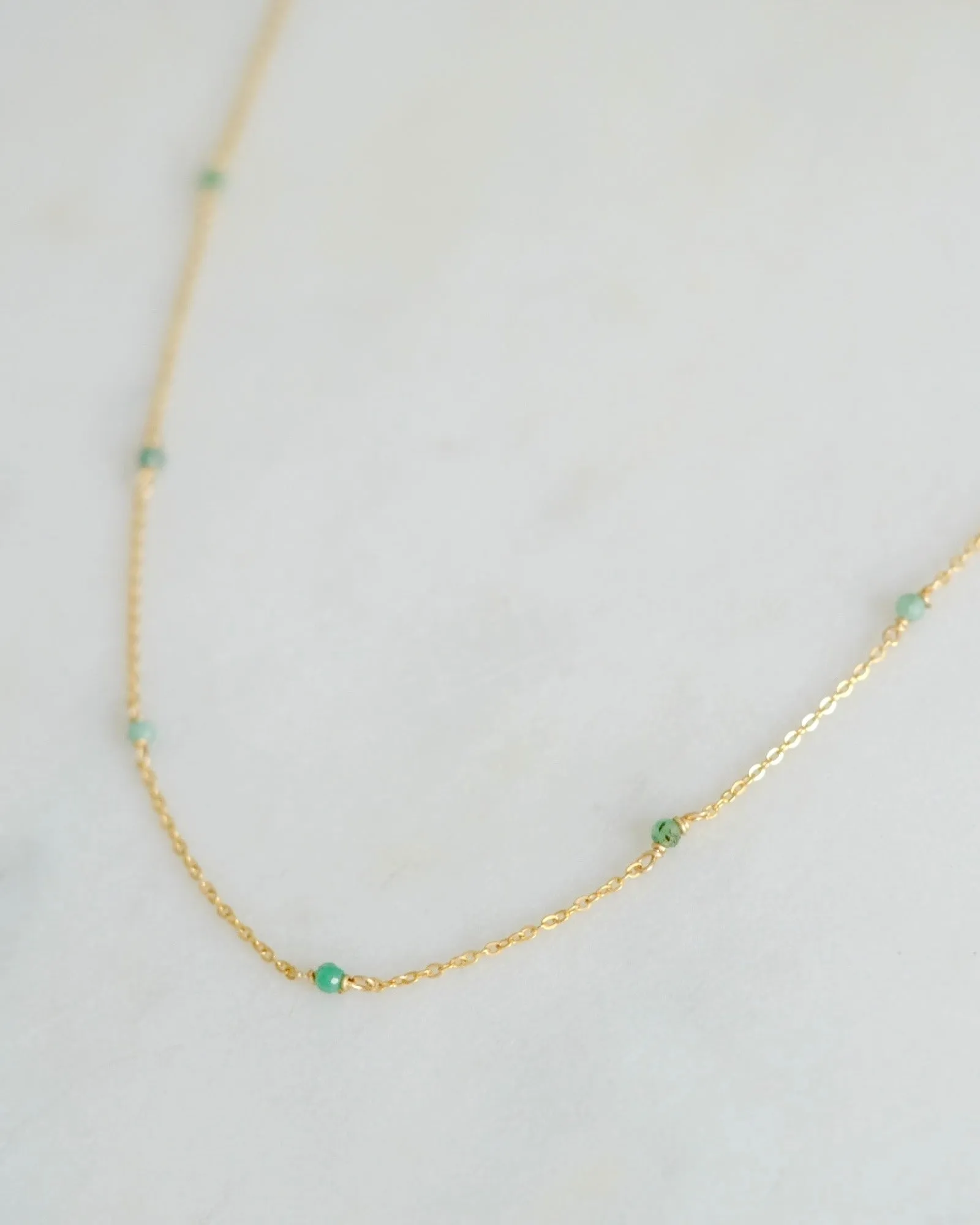 Emerald beaded necklace