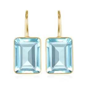 Emerald Cut Valencia-Sky Blue Gold