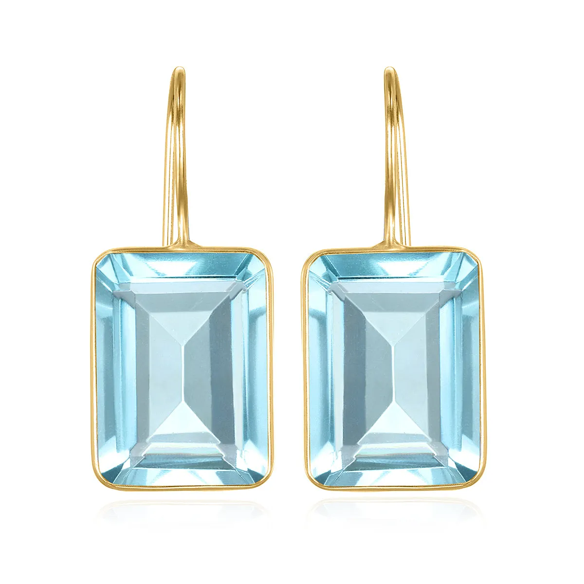 Emerald Cut Valencia-Sky Blue Gold