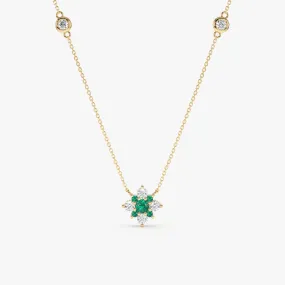 Emerald Diamond Clover Necklace, Deborah