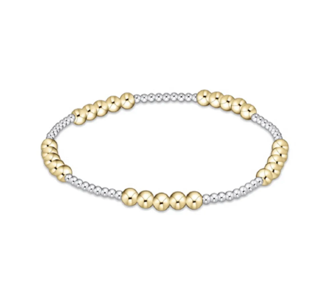 Enewton Classic Blissful Pattern 2mm Bead Bracelet - 4mm Mixed Metal