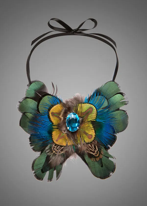 Exotic Bird of Paradise Butterfly Choker Necklace