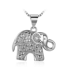 Fashion Box Chain Necklace with Elephant Shape Pendant