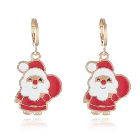 FFOrder Christmas Series Earrings Female New Cartoon Santa Claus Christmas Tree Pendant Earrings Accessories