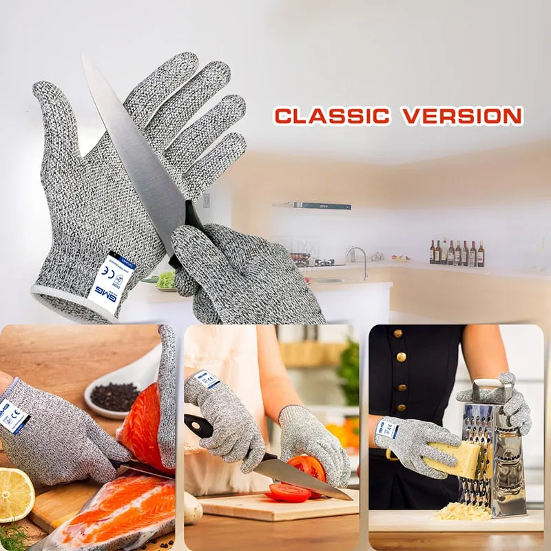 Fishing Anti Cut Gloves GMG Non-slip HPPE EN388 ANSI Anti-cut Level 5 Safety Work Gloves Cut Resistant Gloves For Kitchen Garden